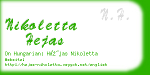 nikoletta hejas business card